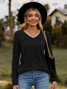 StyleCast x Revolte Women Ribbed V-Neck Pullover