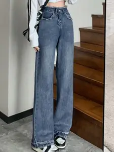 StyleCast Women Straight Fit High-Rise Jeans