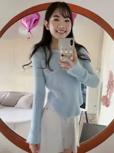 StyleCast Women Ribbed Long Sleeves Sweater