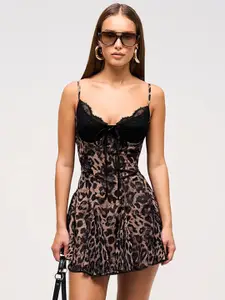 StyleCast x Revolte Animal Print Crepe Fit & Flare Dress