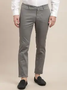 Turtle Men Solid Relaxed Tapered Fit Chinos Trousers