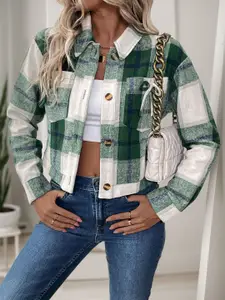 StyleCast Women Gingham Checks Opaque Checked Casual Shirt