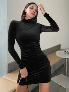 StyleCast Black High Neck Bodycon Dress