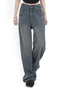 StyleCast Women Relaxed Fit High-Rise Light Fade Denim Jeans