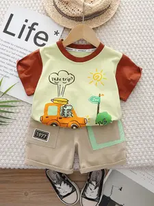 StyleCast x Revolte Boys Printed Round Neck T-Shirt With Shorts