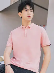 StyleCast x Revolte Men Solid Polo Collar T-shirt