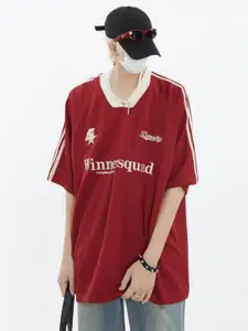 StyleCast Men Typography V-Neck Oversized Casual T-shirt