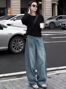 StyleCast Women Relaxed Fit Mid-Rise Cotton Jeans