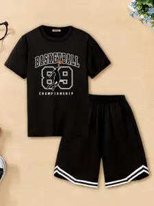 INCLUD Boys Printed Short Sleeves T-shirt With Shorts