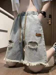 StyleCast Men Blue Relaxed Fit Mid-Rise Cotton Denim Shorts