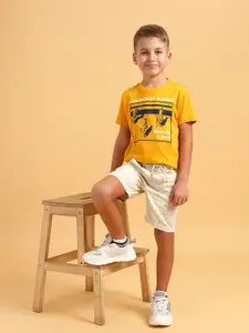 U.S. Polo Assn. Kids Boys Conversational Printed Pure Cotton Chino Shorts