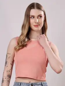 London Hills Women Crop Sleeveless Solid Top