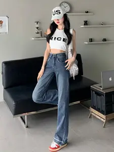 StyleCast Women Straight Fit High-Rise Jeans