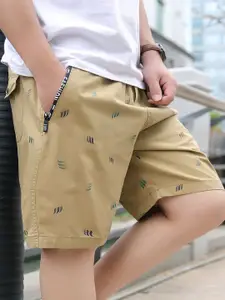 StyleCast x Revolte Men Printed Mid-Rise Cotton Regular Shorts