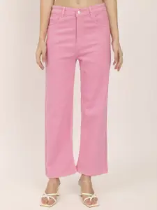 CORSICA Women Jean Straight Fit High-Rise Light Fade Stretchable Jeans