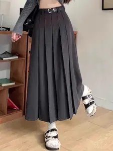 StyleCast x Revolte Women Pleated A-Line Midi Skirt