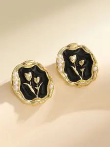 VAGHBHATT Gold-Plated Floral Shaped Studs