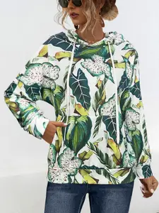 StyleCast x Revolte Women Floral Printed Hood Pullover Sweatshirt