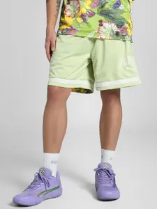 Puma Men Dunked In Florals Printed Mid-Rise Basketball Sports Shorts