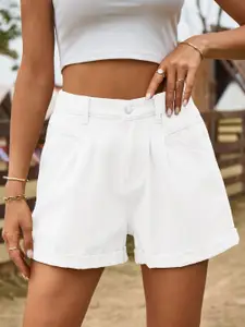 StyleCast Women Regular Fit Solid Denim Shorts