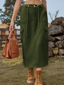 StyleCast Denim A-Line Midi Skirt