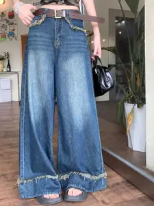 StyleCast Women Wide Leg Mid-Rise Jeans