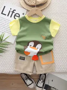 StyleCast x Revolte Boys Printed Round Neck T-Shirt With Shorts