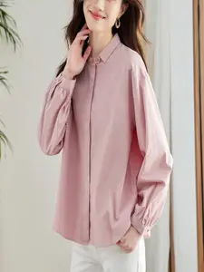 StyleCast Women Spread Collar Solid Cotton Casual Shirt