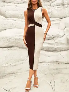 StyleCast Women Sleeveless Midi Bodycon Dress