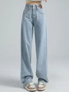 StyleCast Women Straight Fit High-Rise Jeans