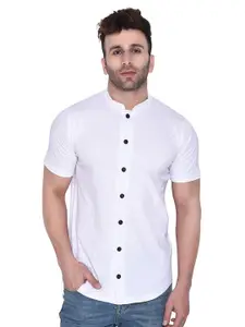 BEYOU FASHION Cotton Mandarin Collar Casual Shirt