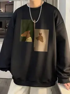 StyleCast x Revolte Men Graphic Printed Round Neck Pullover Sweatshirt