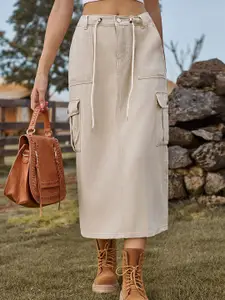 StyleCast Denim A-line Midi Skirts