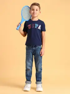 U.S. Polo Assn. Kids Boys Skinny Fit Mid-Rise Light Fade Stretchable Jeans