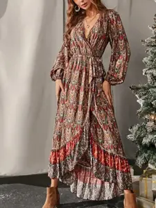 StyleCast Women Ethnic Motifs Printed Wrap Dress