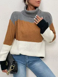 StyleCast Grey Colourblocked Pullover Sweater