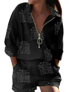 StyleCast Printed Top With Shorts Co-Ords Set