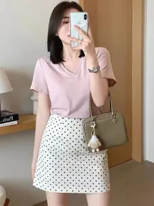 StyleCast Printed A-Line Mini Skirt