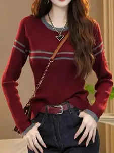 StyleCast Women Striped Sweater Vest