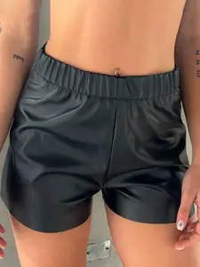 StyleCast Women Black High-Rise Shorts