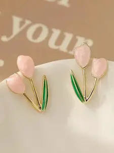 VAGHBHATT Gold-Plated Tulip Shaped Charming Studs