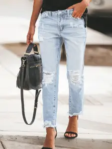 StyleCast Women Slim Fit Highly Distressed Light Fade Stretchable Jeans