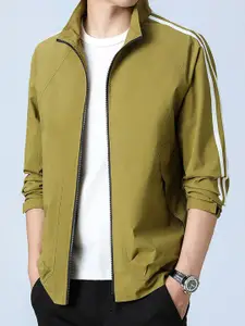 StyleCast x Revolte Men Mock Collar Striped Casual Windcheater Jacket