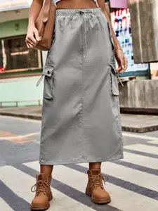 StyleCast Pure Cotton A-Line Midi Skirt