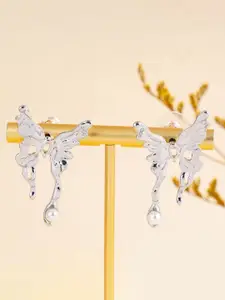 KRENOZ Silver-Plated Pearls Beaded Animal Shaped Studs