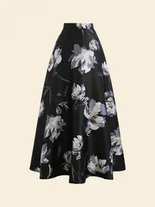StyleCast Printed Flared Maxi Skirt