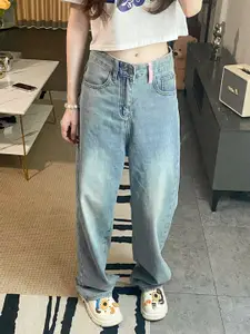 StyleCast Women Relaxed Fit High-Rise Cotton Heavy Fade Jeans