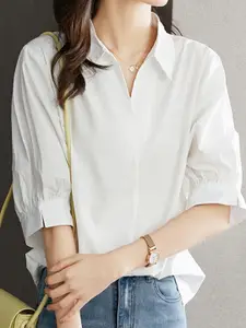 StyleCast Shirt Collar Cotton Top