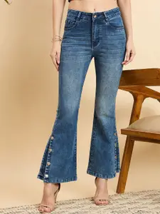 Mast & Harbour Women Slim Fit Mid-Rise Light Fade Jeans