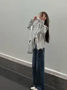 StyleCast Women Straight Fit High-Rise Heavy Fade Jeans